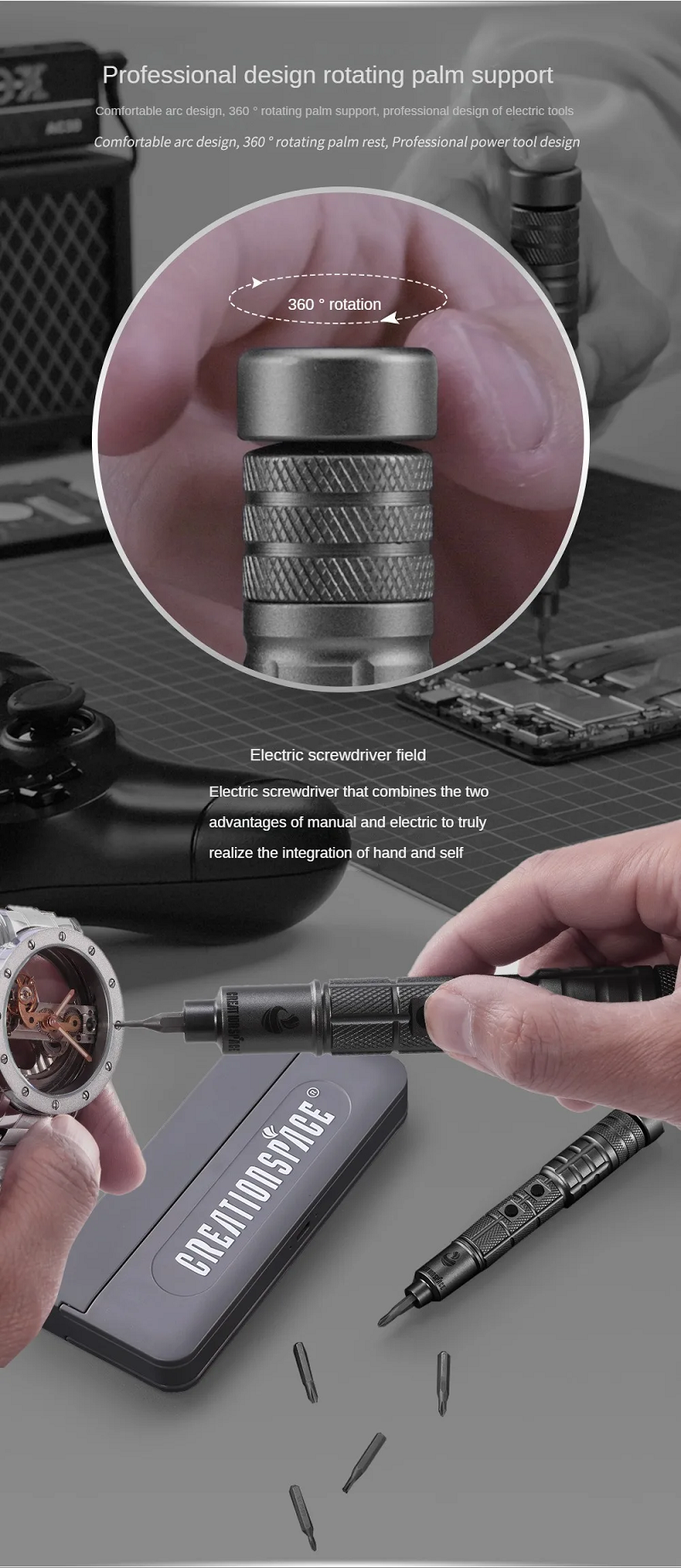 Bộ tua vít điện đa năng CS0601A CreationSpace 28 trong 1 dùng pin lithium